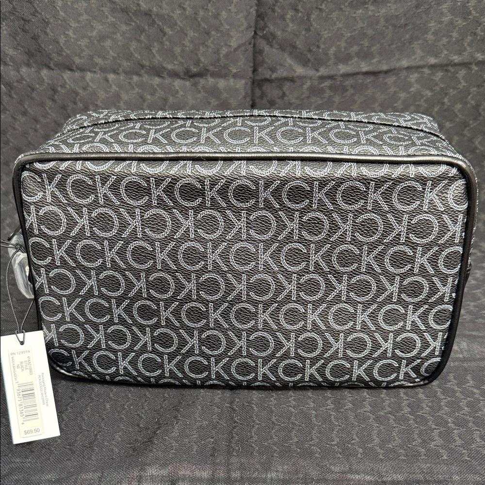 Calvin Klein Black and Gray Monogram Toiletry Bag